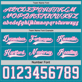 Custom Teal White-Pink Reversible Double Side Hockey Jersey