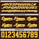 Custom Brown Gold-White Reversible Double Side Hockey Jersey