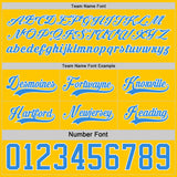 Custom Powder Blue White-Yellow Reversible Double Side Hockey Jersey