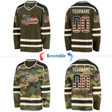 Custom Olive Camo Reversible Double Side Hockey Jersey