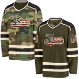 Custom Olive Camo Reversible Double Side Hockey Jersey