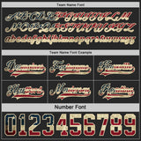 Custom Camo Vintage USA Flag Cream-Black Reversible Double Side Hockey Jersey