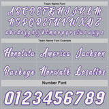 Custom Gray White Purple-Light Blue Side Panel Stripe Geometric Triangle Gradient Dot Reversible Double Side Sublimation Basketball Set Jersey