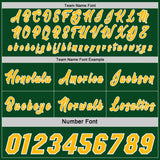 Custom Gold Green White-Orange Side Panel Stripe Geometric Triangle Gradient Dot Reversible Double Side Sublimation Basketball Set Jersey