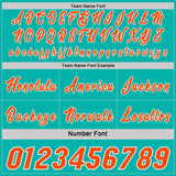 Custom Orange Aqua-White Side Panel Stripe Geometric Triangle Gradient Dot Reversible Double Side Sublimation Basketball Set Jersey