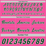 Custom Green Pink-White Side Panel Stripe Geometric Triangle Gradient Dot Reversible Double Side Sublimation Basketball Set Jersey