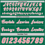 Custom Kelly Green Medium Pink-White Side Panel Stripe Geometric Triangle Gradient Dot Reversible Double Side Sublimation Basketball Set Jersey