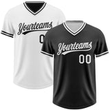 Custom Black-White Reversible Pullover Baseball Jersey Shirt