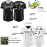 Custom Black-White Reversible Pullover Baseball Jersey Shirt