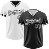 Custom Black-White Reversible Pullover Baseball Jersey Shirt