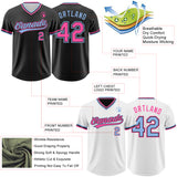 Custom Black Pink-Light Blue Reversible Pullover Baseball Jersey Shirt