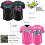 Custom Black Pink-Teal Reversible Pullover Baseball Jersey Shirt
