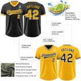 Custom Black Gold-White Reversible Pullover Baseball Jersey Shirt