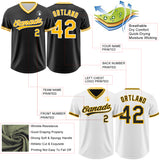 Custom Black Gold-White Reversible Pullover Baseball Jersey Shirt