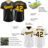 Custom Black-Gold Reversible Pullover Baseball Jersey Shirt