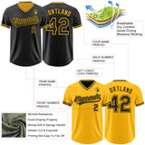 Custom Black-Gold Reversible Pullover Baseball Jersey Shirt