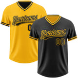 Custom Black-Gold Reversible Pullover Baseball Jersey Shirt
