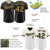 Custom Black-Old Gold Reversible Pullover Baseball Jersey Shirt
