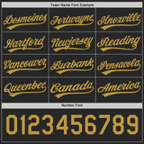 Custom Black-Old Gold Reversible Pullover Baseball Jersey Shirt