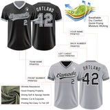 Custom Black Gray-White Reversible Pullover Baseball Jersey Shirt