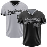 Custom Black-Gray Reversible Pullover Baseball Jersey Shirt