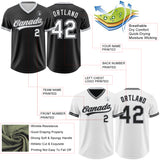 Custom Black White-Gray Reversible Pullover Baseball Jersey Shirt