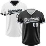 Custom Black White-Gray Reversible Pullover Baseball Jersey Shirt