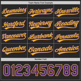 Custom Black Purple-Gold Reversible Pullover Baseball Jersey Shirt