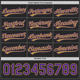 Custom Black Purple-Old Gold Reversible Pullover Baseball Jersey Shirt