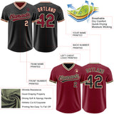 Custom Black Crimson-Cream Reversible Pullover Baseball Jersey Shirt