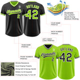 Custom Black Neon Green-White Reversible Pullover Baseball Jersey Shirt