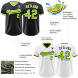 Custom Black Neon Green-White Reversible Pullover Baseball Jersey Shirt
