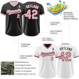 Custom Black Medium Pink-White Reversible Pullover Baseball Jersey Shirt