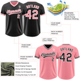 Custom Black Medium Pink-White Reversible Pullover Baseball Jersey Shirt