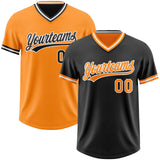 Custom Black Bay Orange-White Reversible Pullover Baseball Jersey Shirt