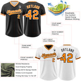 Custom Black Bay Orange-White Reversible Pullover Baseball Jersey Shirt