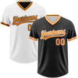 Custom Black Bay Orange-White Reversible Pullover Baseball Jersey Shirt