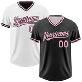 Custom Black-Light Pink Reversible Pullover Baseball Jersey Shirt