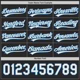 Custom Black White-Electric Blue Reversible Pullover Baseball Jersey Shirt