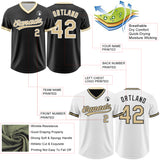 Custom Black Vegas Gold-White Reversible Pullover Baseball Jersey Shirt