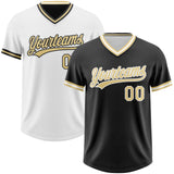 Custom Black Vegas Gold-White Reversible Pullover Baseball Jersey Shirt