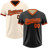 Custom Black Cream Reversible Pullover Baseball Jersey Shirt