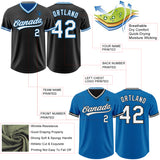 Custom Black White-Blue Reversible Pullover Baseball Jersey Shirt