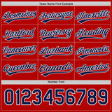 Custom Red Navy-White Reversible Pullover Baseball Jersey Shirt