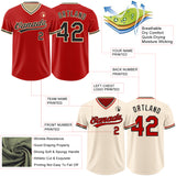 Custom Red Black-Cream Reversible Pullover Baseball Jersey Shirt