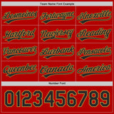 Custom Red Black-Old Gold Reversible Pullover Baseball Jersey Shirt