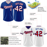 Custom Royal White-Red Reversible Pullover Baseball Jersey Shirt