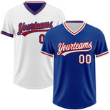 Custom Royal White-Red Reversible Pullover Baseball Jersey Shirt