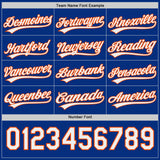 Custom Royal White-Orange Reversible Pullover Baseball Jersey Shirt