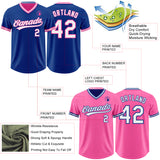 Custom Royal White-Pink Reversible Pullover Baseball Jersey Shirt